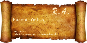 Rozner Anita névjegykártya